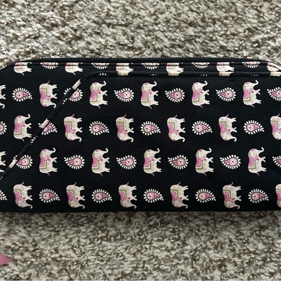 Vera Bradley Black and Pink Patterned Wallet - Picture 1 of 8